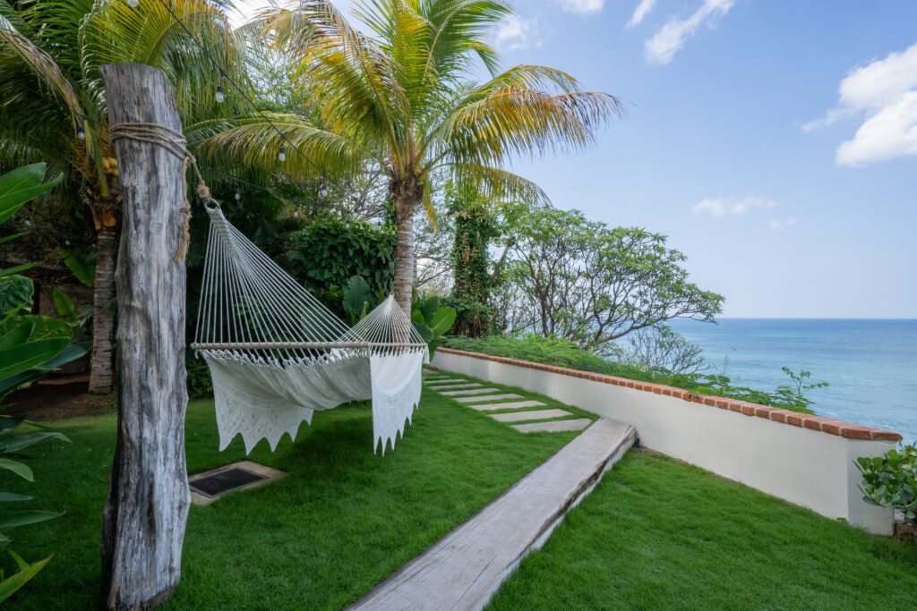 View of the garden in Villa Cielo at Rancho Santana