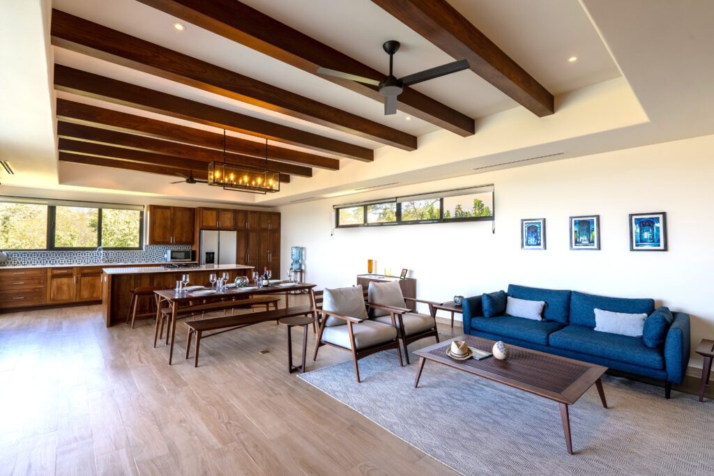 View of the living room at Casa Pomerelle at Rancho Santana