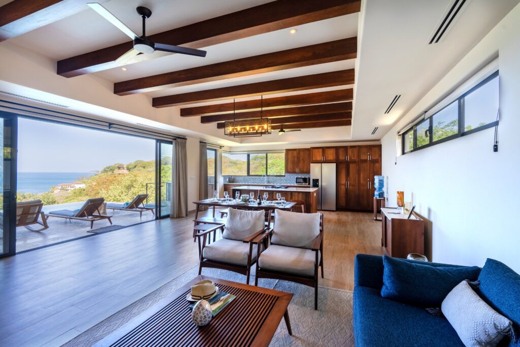 View of the living room at Casa Pomerelle at Rancho Santana