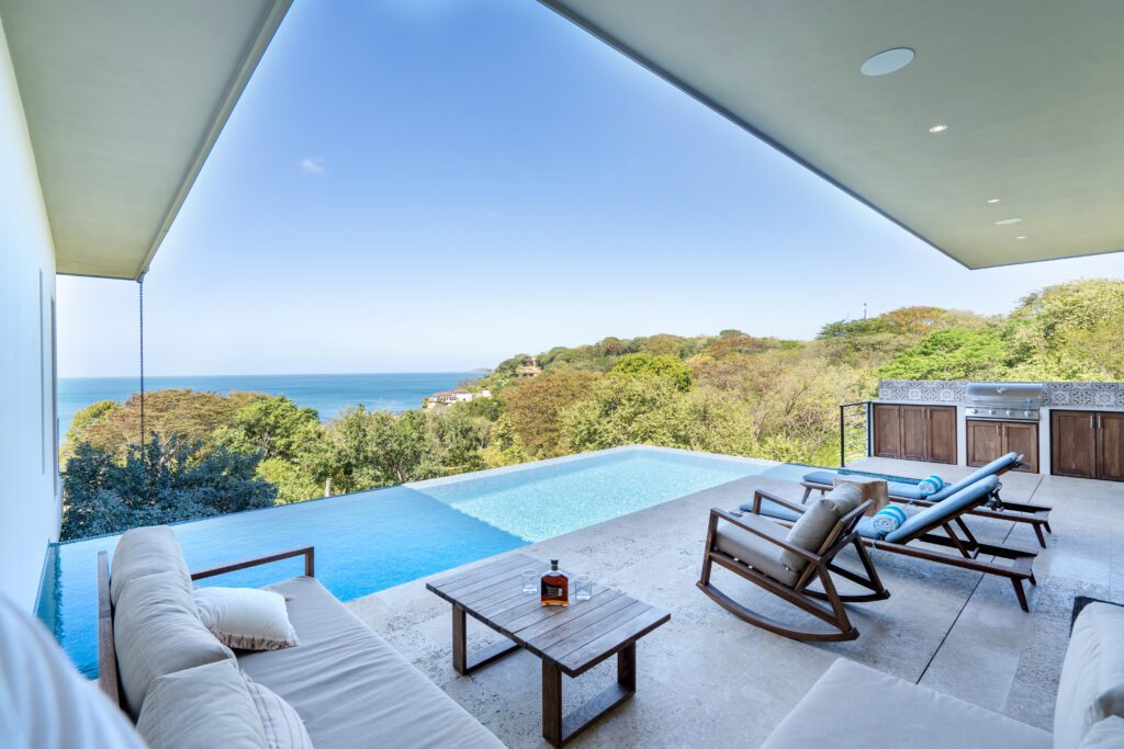 View of the ocean view pool at Casa Pomerelle at Rancho Santana