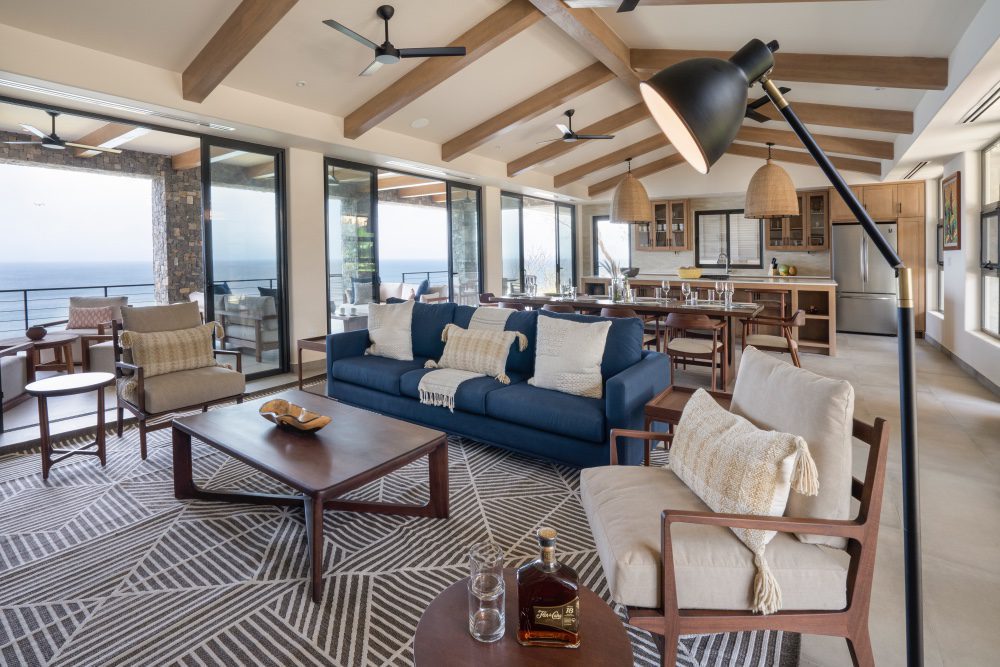 view of the living room of the ocean view home - Casa Tuncan in Rancho Santana