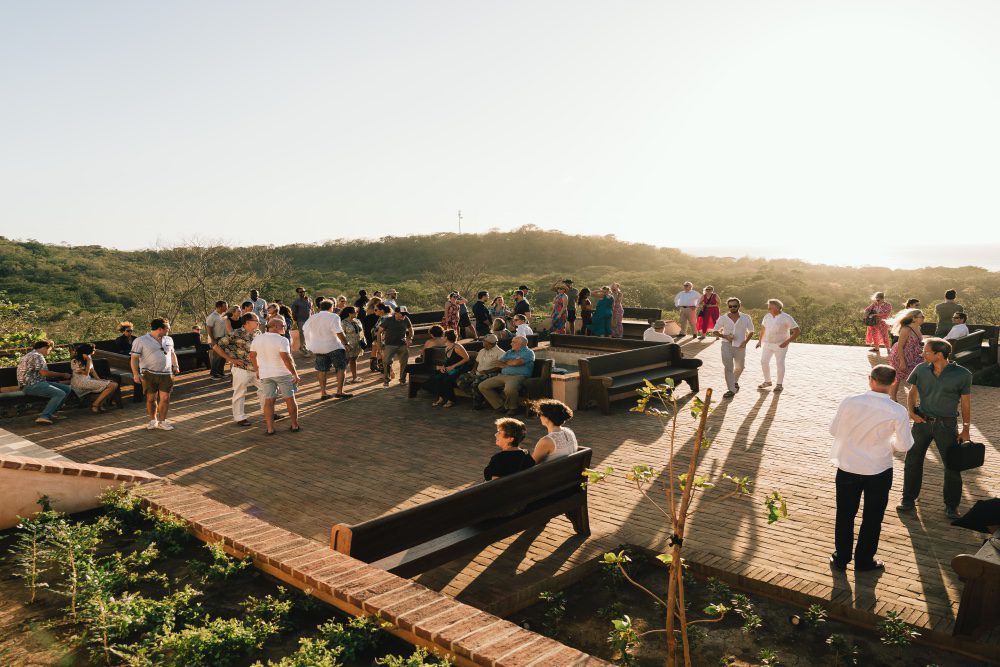 view of people at the chapel of beachfront resort Rancho Santana